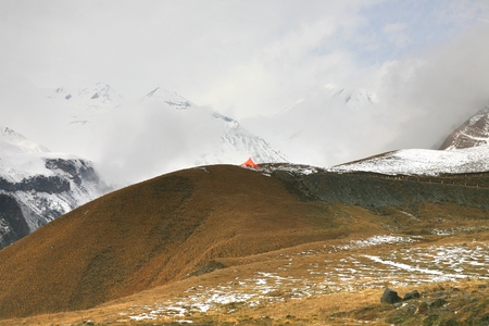 The beautiful view at Georgian Military Highway in Tbilisi ,Georgiaの写真素材
