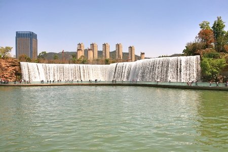 Kunming Waterfall Park in Kunming, China became the largest waterfall park in Asiaのeditorial素材