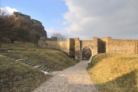 Dev?n Castle in Bratislava, the capital of Slovakiaのeditorial素材