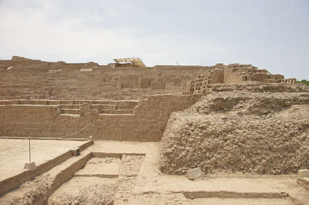 Huaca Pucllana  is a great adobe and clay pyramid located in the Miraflores district of central Lima, Peruのeditorial素材