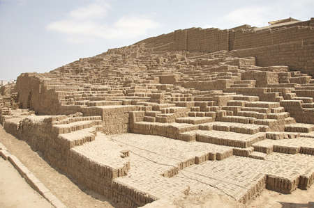 Huaca Pucllana  is a great adobe and clay pyramid located in the Miraflores district of central Lima, Peruのeditorial素材