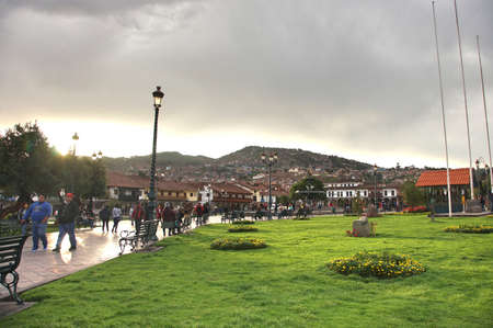 Cusco, Peru  December  5 ,2019  The atmosphere of the city center  of Cusco is called Plaza de Armasのeditorial素材