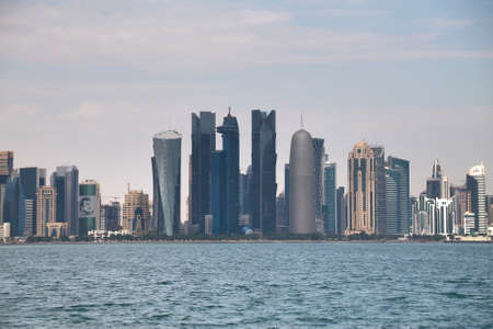 Doha ,Qatar  November 15 ,2018 The view of doha harbor, Qatar from Museum of Islamic Artのeditorial素材