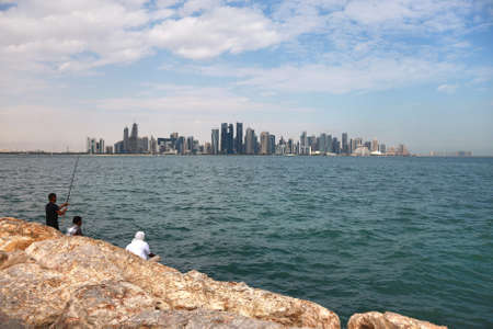 Doha ,Qatar  November 15 ,2018 The view of doha harbor, Qatar from Museum of Islamic Art