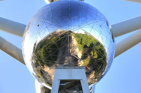 Brussels , Belgium – May 13 ,2019   The Atomium is a landmark building in Brussels ,Belgium