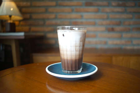 iced chocolate with ice in a glass