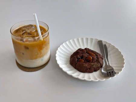Iced Coffee Latte Recipe at cofee shopの写真素材