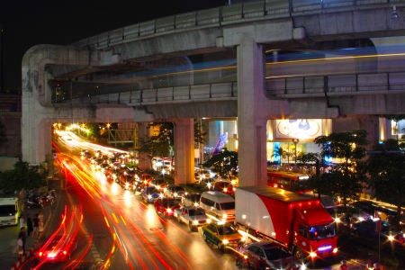Night Light Speed Cityの写真素材
