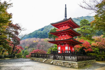 Red pavilion, Kiyomizu templeのeditorial素材