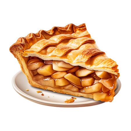 Apricot Jam Tart on a ceramic plate isolated on a white backgroundの写真素材