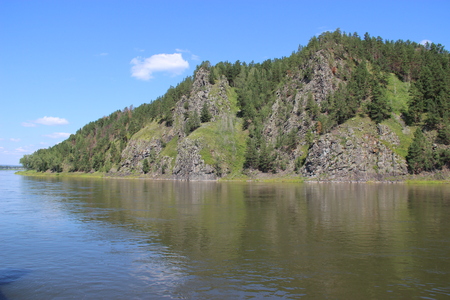 travel along the great Siberian Yenisei riverの写真素材