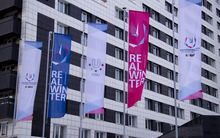 Flags of the winter Universiade.のeditorial素材