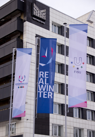 Flags of the winter Universiade.のeditorial素材