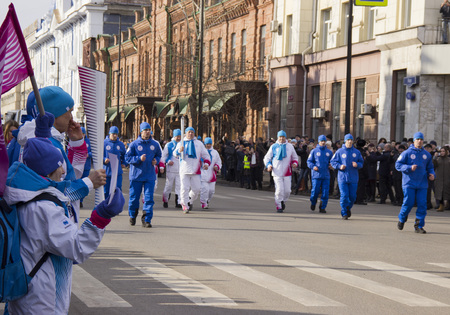 Torch relay of the winter Universiade 2019.のeditorial素材
