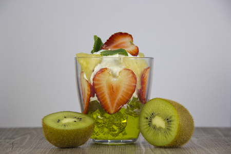 Mix of fresh fruit and berries. Were added to the drink ice.の写真素材