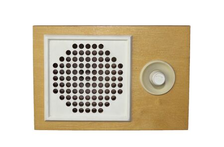 technology of the past . the old radio isolated on white background.