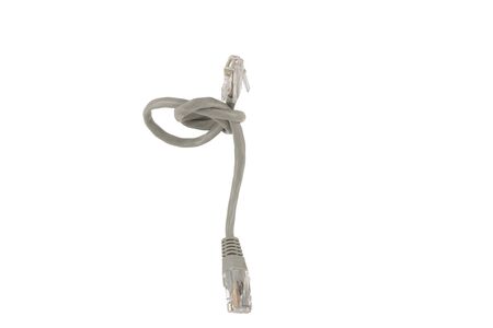 knotted computer network cable. the concept of celebrating the International Internet-Free Day.