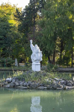 Russia, Sochi, October, 2019: statue Neptune in arboretumのeditorial素材