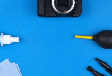 kit for cleaning photographic equipment and optics. Camera and lens care. photographer accessories,...