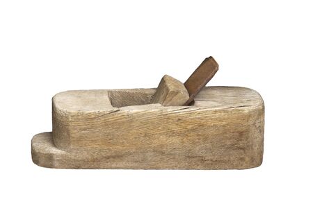 hand planing tool isolated on a white background. an ancient device for processing wood.