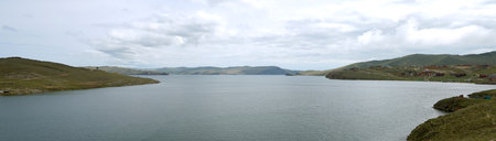 panoramic view of the Bay. Lake Baikal is the largest freshwater lake in the world. Beautiful...