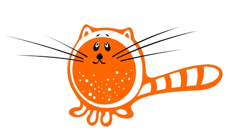 The orange stylized cat on a white background.のイラスト素材