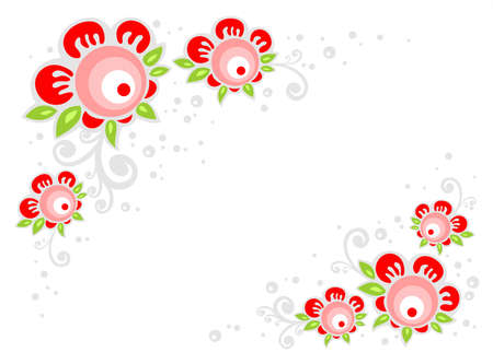 Stylized flower pattern on a white background. Digital illustration.のイラスト素材