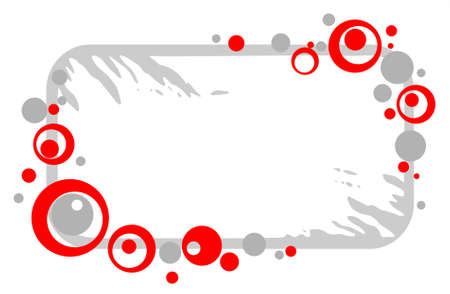 Grunge gray circles frame on a white background. Digital illustration.のイラスト素材