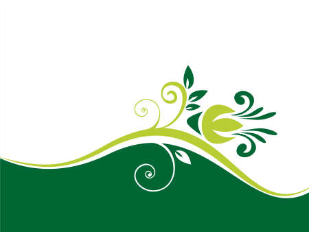 Green ornate flower pattern on a white background.のイラスト素材