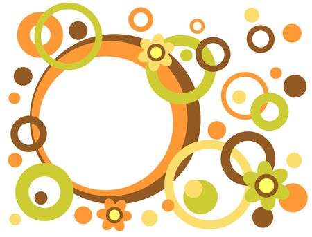 Green and brown circles pattern on a white background.のイラスト素材