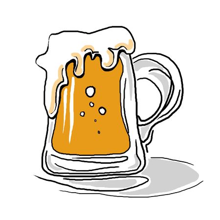 Stylized beer mug isolated on a white background.の写真素材