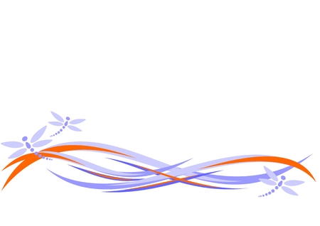 Pattern with dragonflies and strips on a white background.のイラスト素材