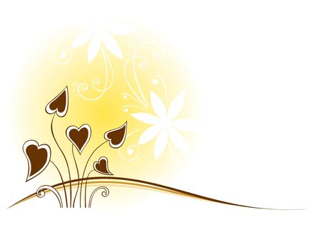 Abstract pattern with strips and flowers on a white background.のイラスト素材