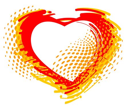 Stylized  grunge heart isolated on a white background.のイラスト素材