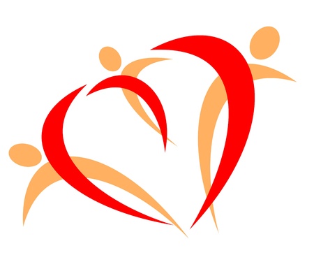 Happy family symbol isolated on a white background のイラスト素材