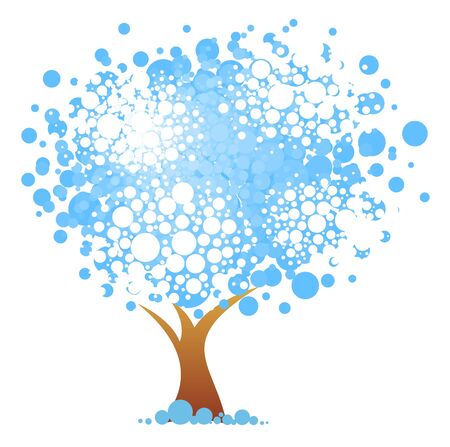 Stylized winter tree isolated on a white  background のイラスト素材