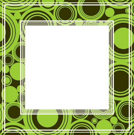 Abstract border with circles on a green background.のイラスト素材