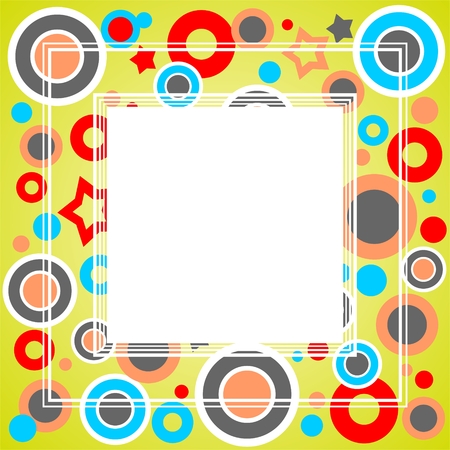 Abstract border with circles on a green background.のイラスト素材