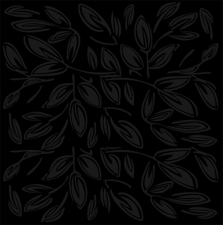 Stylized dark floral silhouettes on a black background.のイラスト素材
