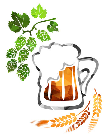 Stylized beer mug isolated on a white background.のイラスト素材