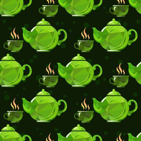 Tea pot and cup on a white backgroundのイラスト素材