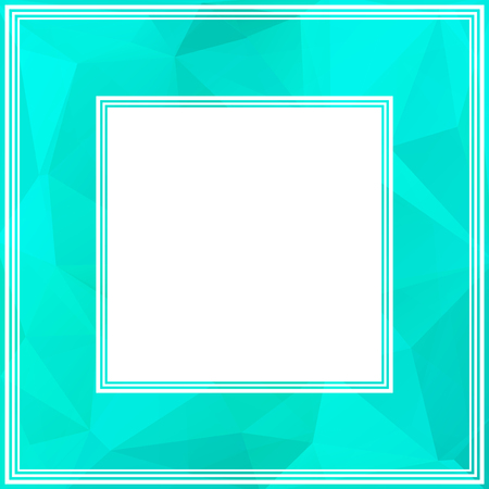 Abstract border on a blue bright polygonal background.のイラスト素材