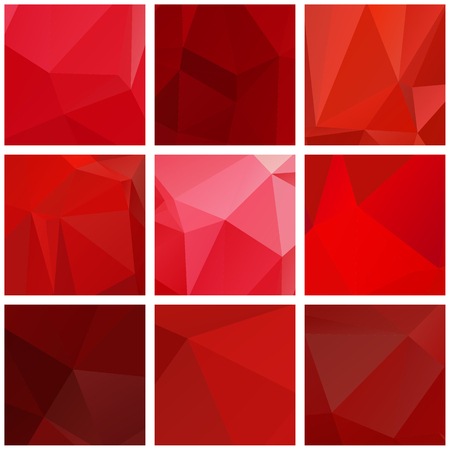 Set of nine red polygonal frames.のイラスト素材