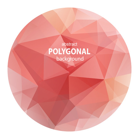 Polygonal pink round frame isolated on a white background.のイラスト素材