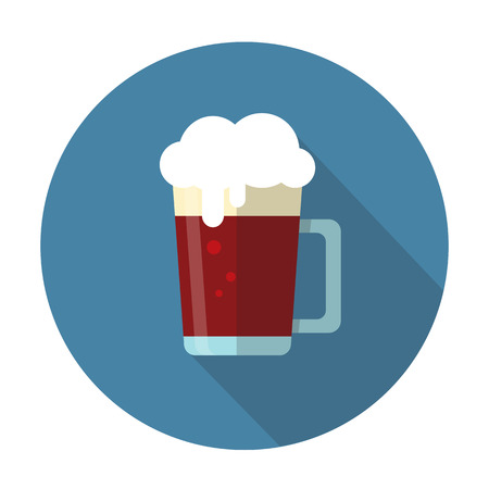 Stylized beer mug with shadow. Flat design.のイラスト素材