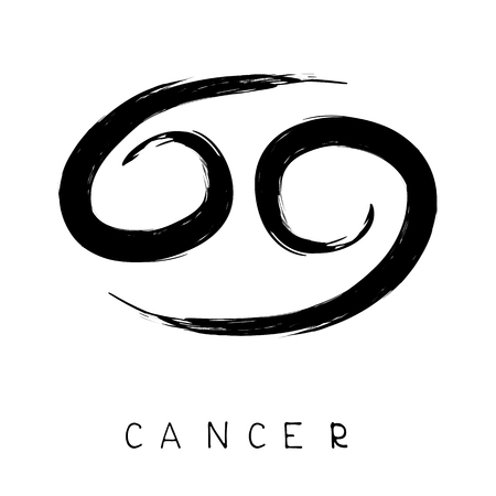 Zodiac sign Cancer isolated on white background. Design element for flyers or greeting cards.のイラスト素材
