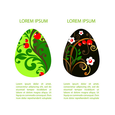 Easter eggs isolated on white background. Holiday set. Design elements for greeting cards or flyers.のイラスト素材
