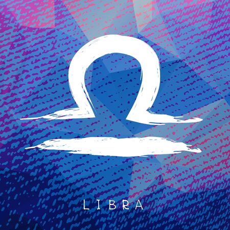 Zodiac sign Libra on grunge background. Design element for flyers or greeting cards.