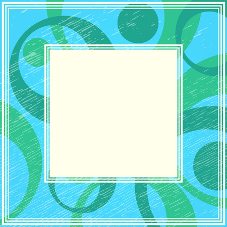 Frame with abstract colorful pattern. Grunge circles and dots. Vintage style. Border for photo or images.のイラスト素材