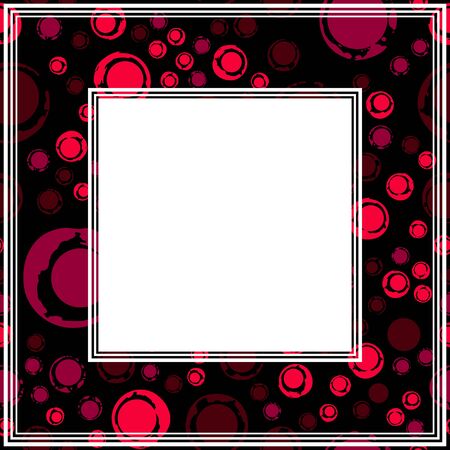 Frame with abstract pattern. Grunge circles and rings. Border for photograph or images.のイラスト素材